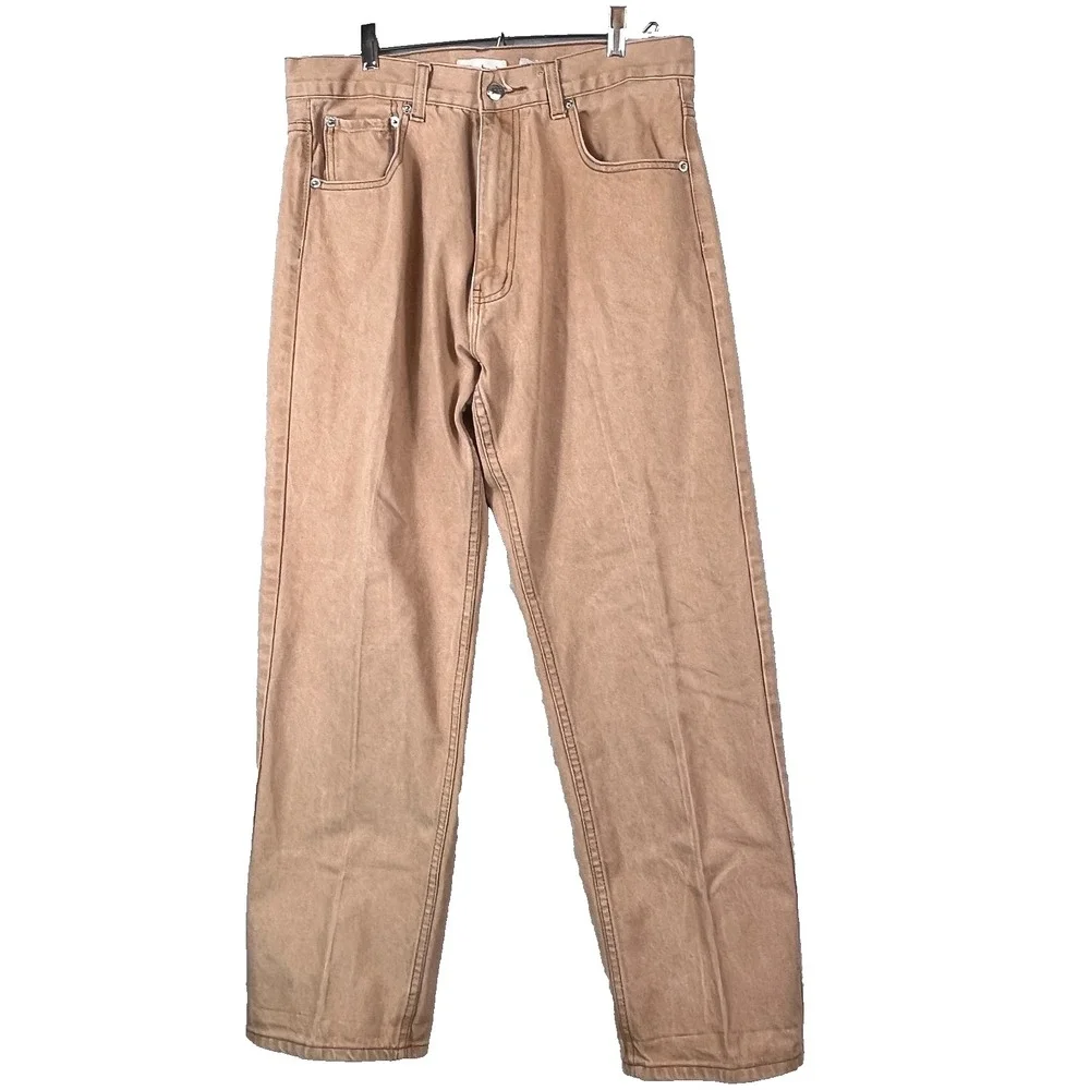 VTG Members Property Mens W36 L34 Jeans Canvas Workwear Carpenter Tan Cotton Y2K